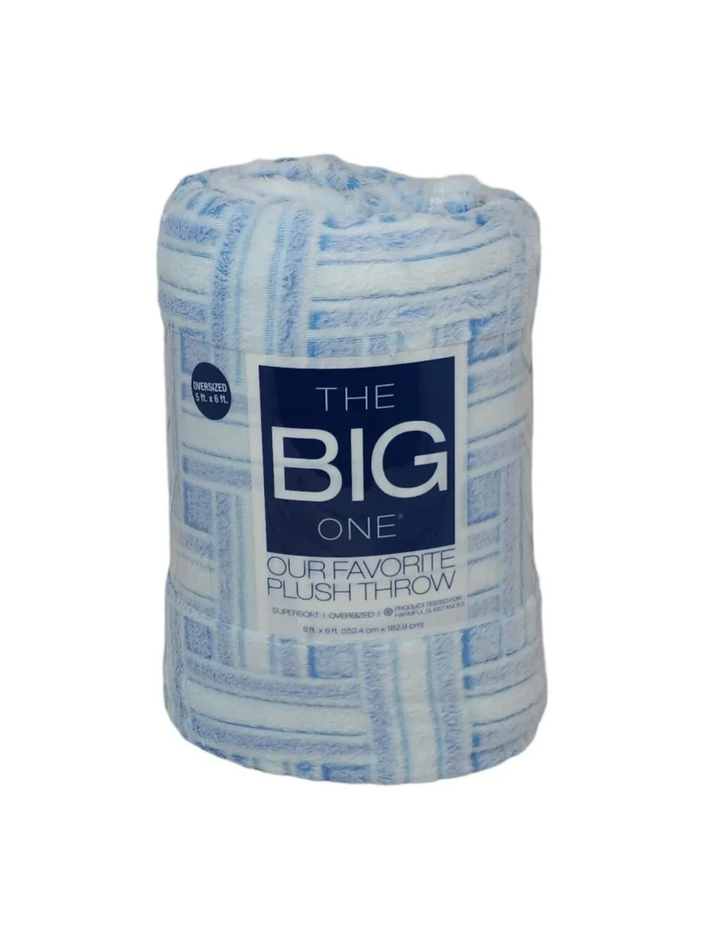 The Big One Oversized Plush Throw Blanket Blue Vintage Weave  6'x5' or 60